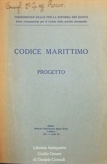Codice marittimo. Progetto