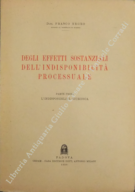 Degli effetti sostanziali dell'indisponibilità processuale