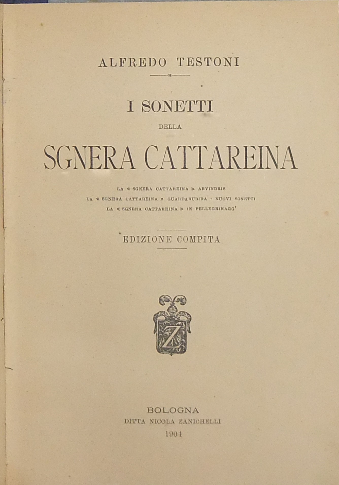 I nuovi sonetti della Sgnera Cattareina
