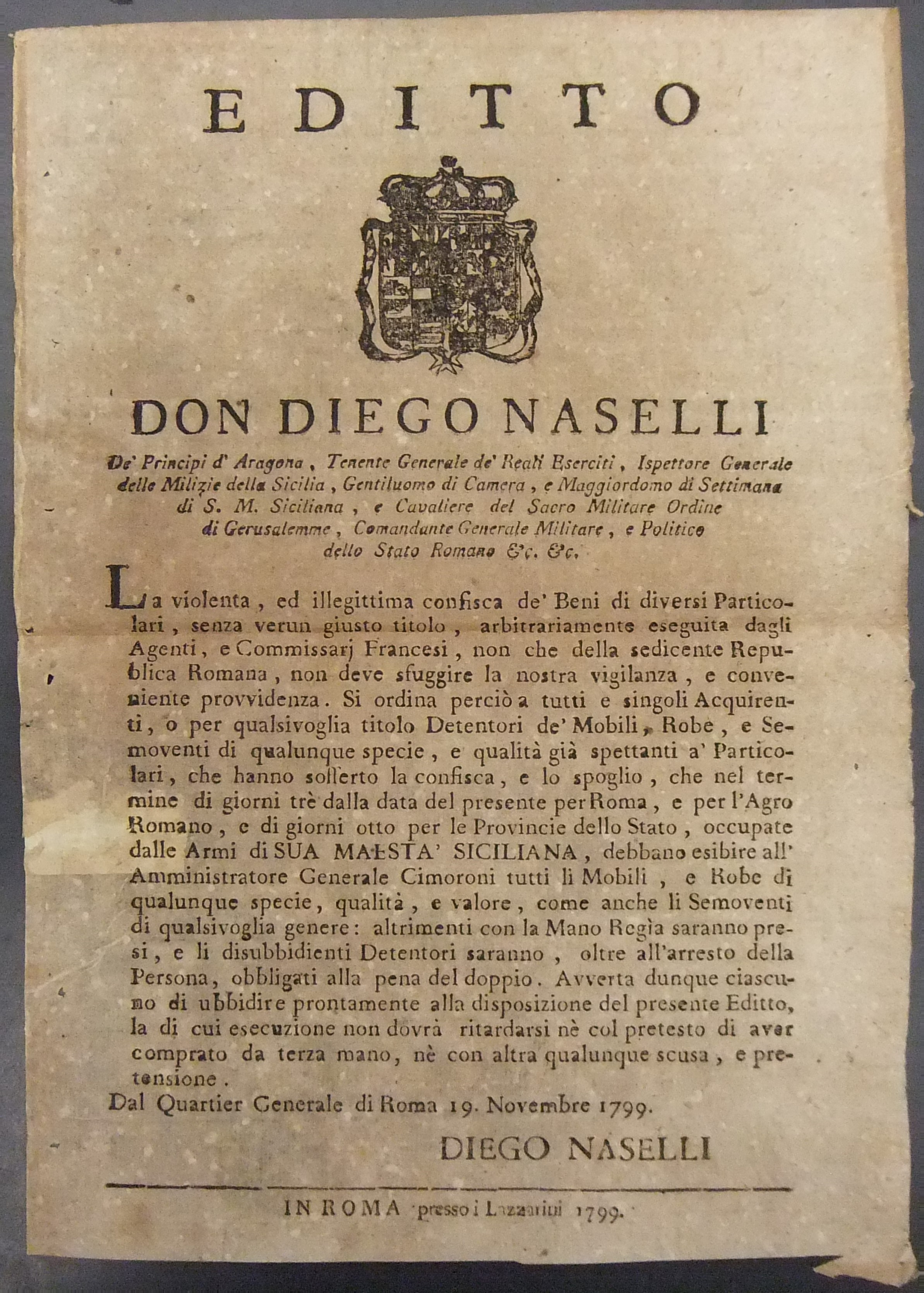 Editto Don Diego Naselli