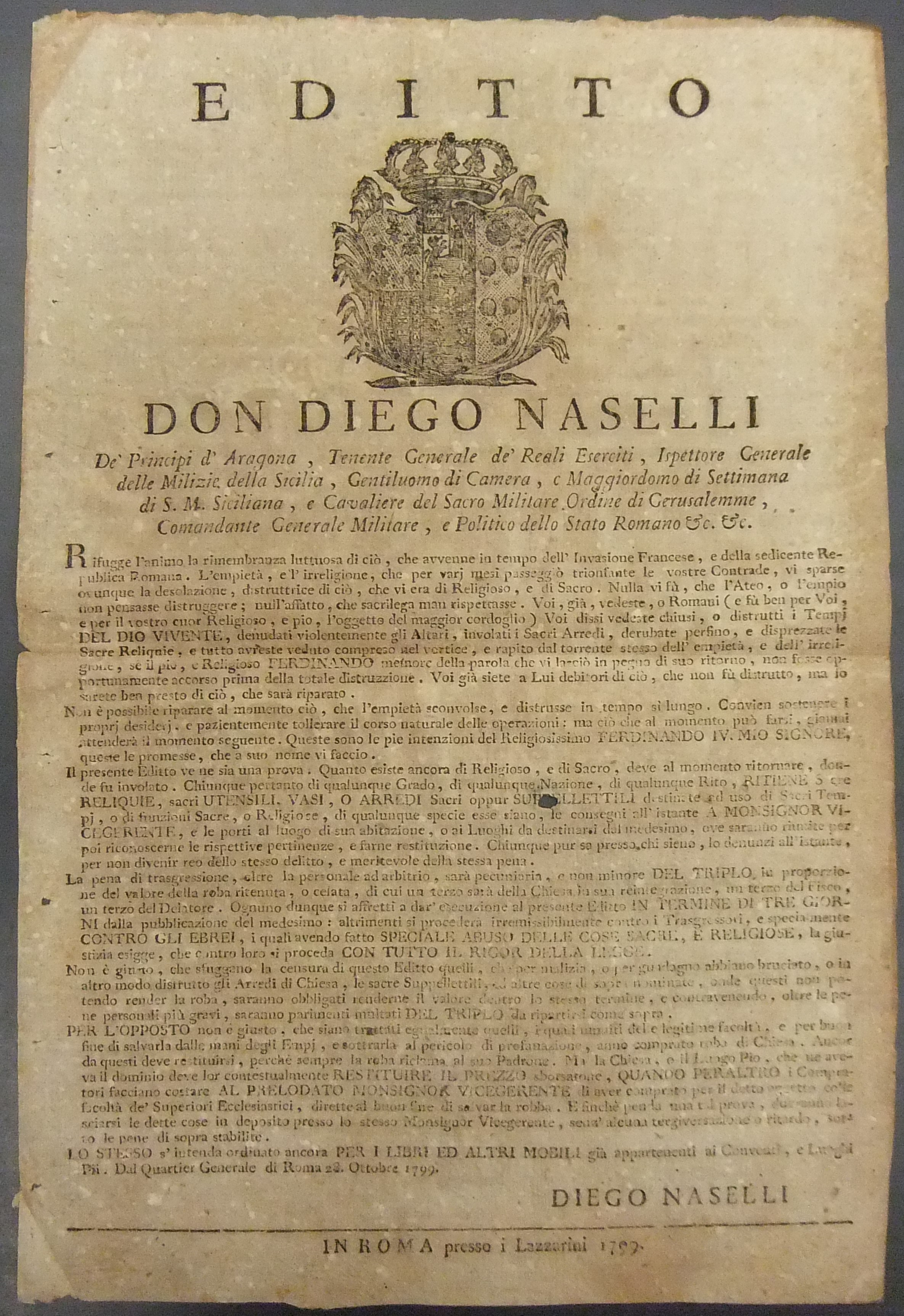 Editto Don Diego Naselli