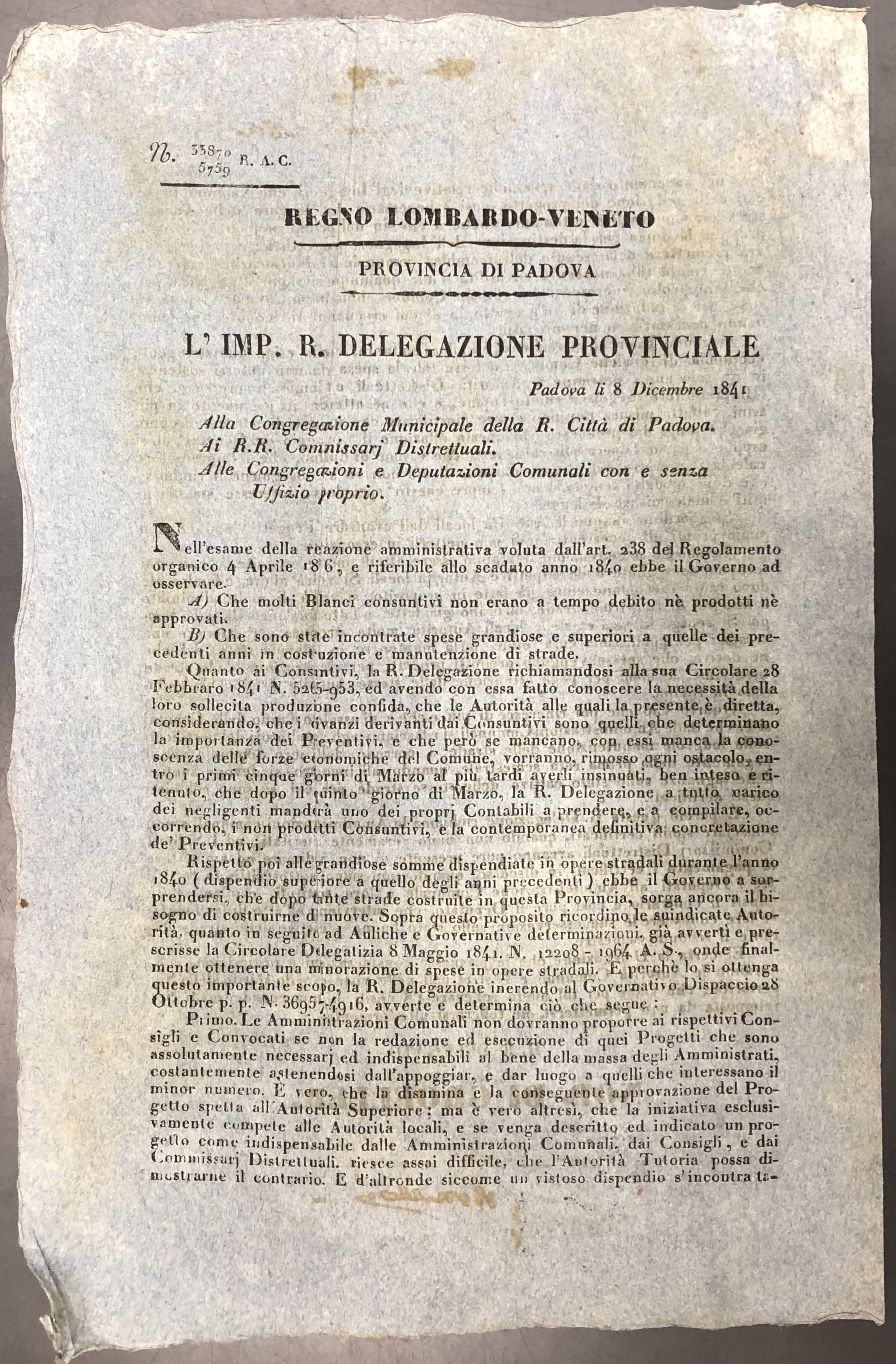 L'Imp. R. Delegazione Provinciale 