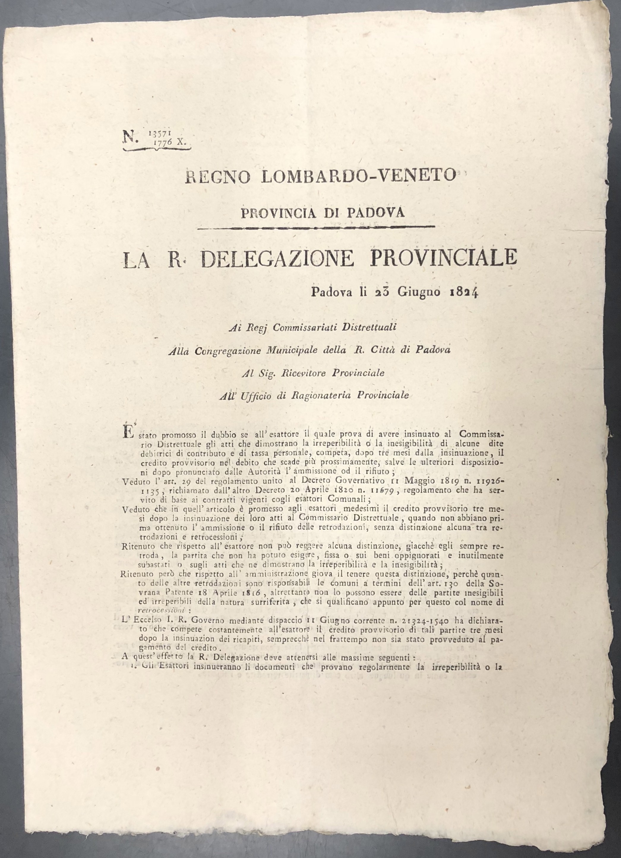 La R. Delegazione Provinciale 