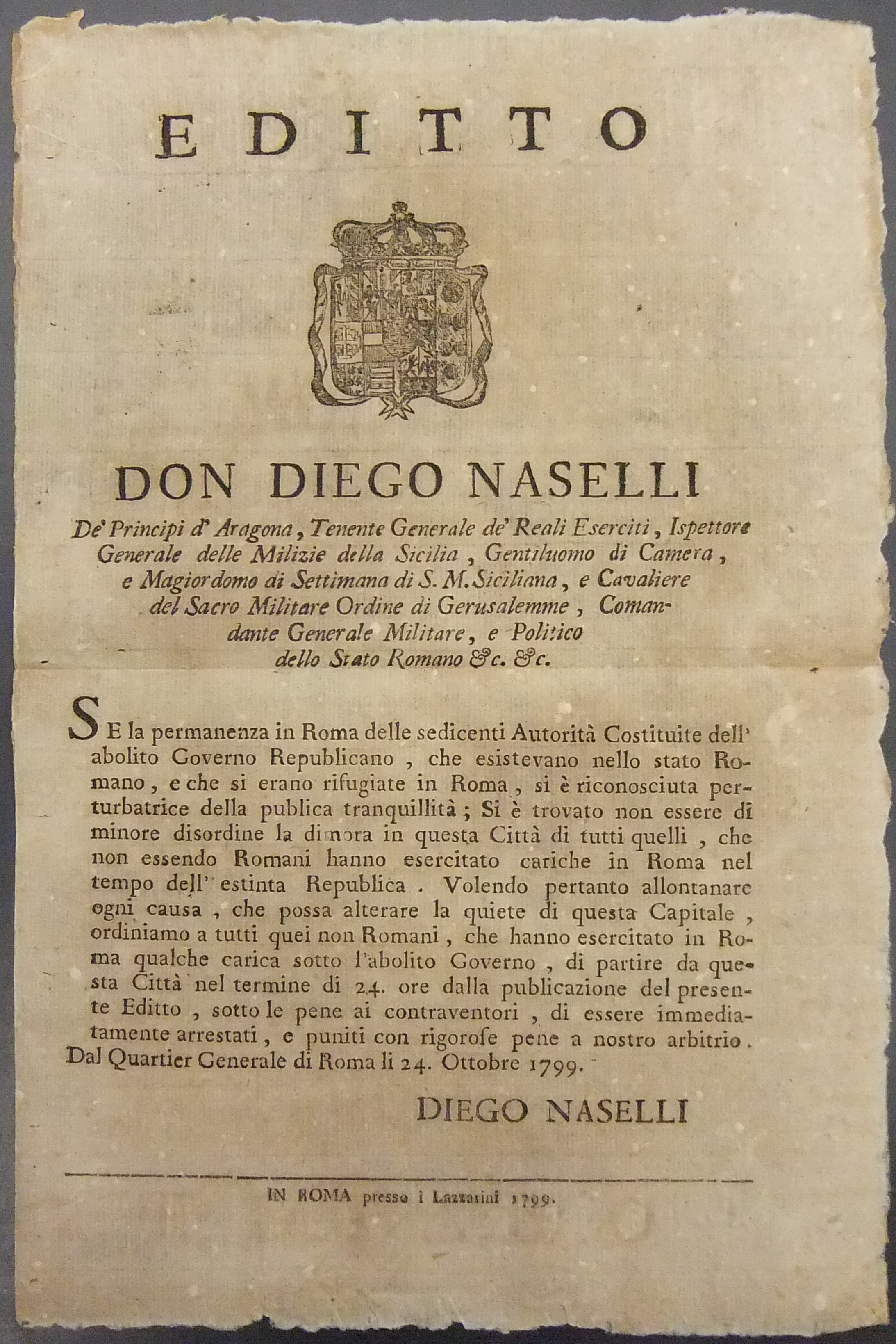 Editto Don Diego Naselli