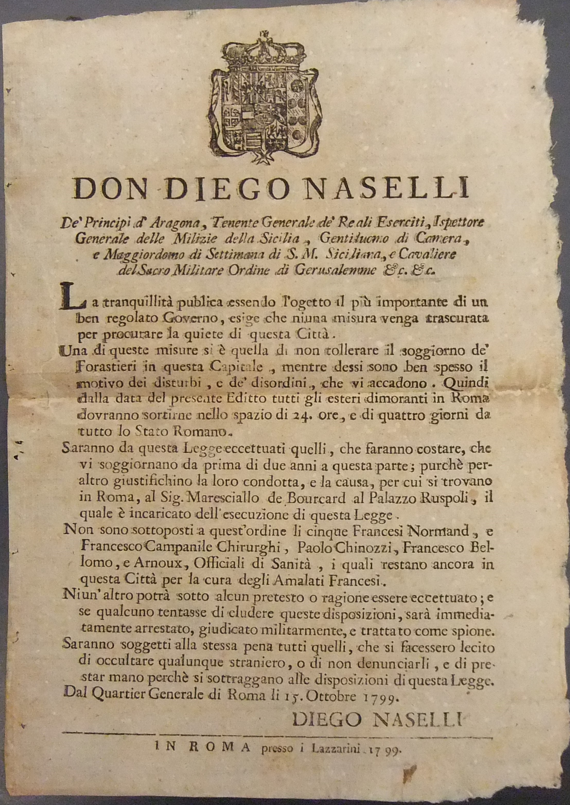 Editto Don Diego Naselli