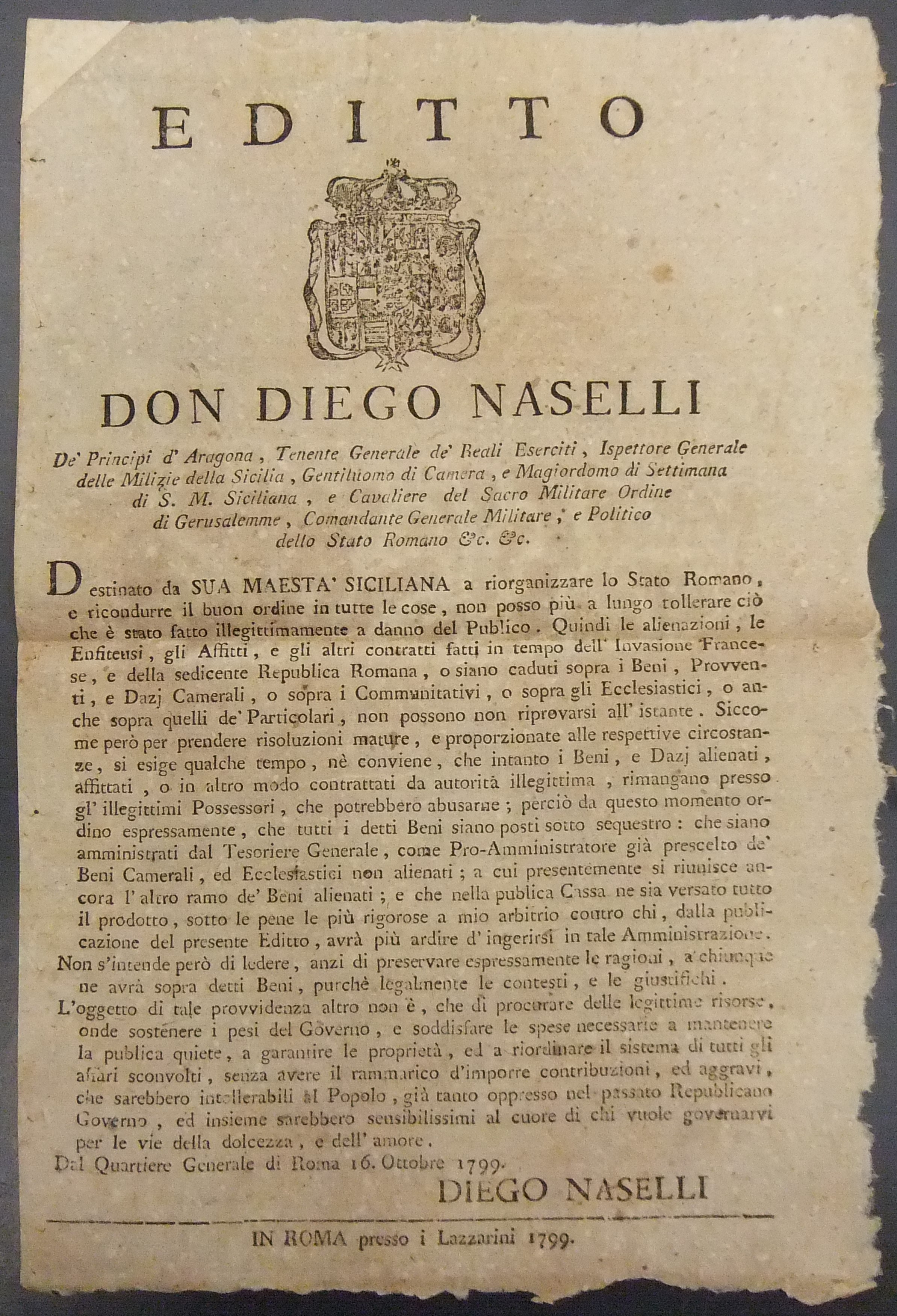 Editto Don Diego Naselli