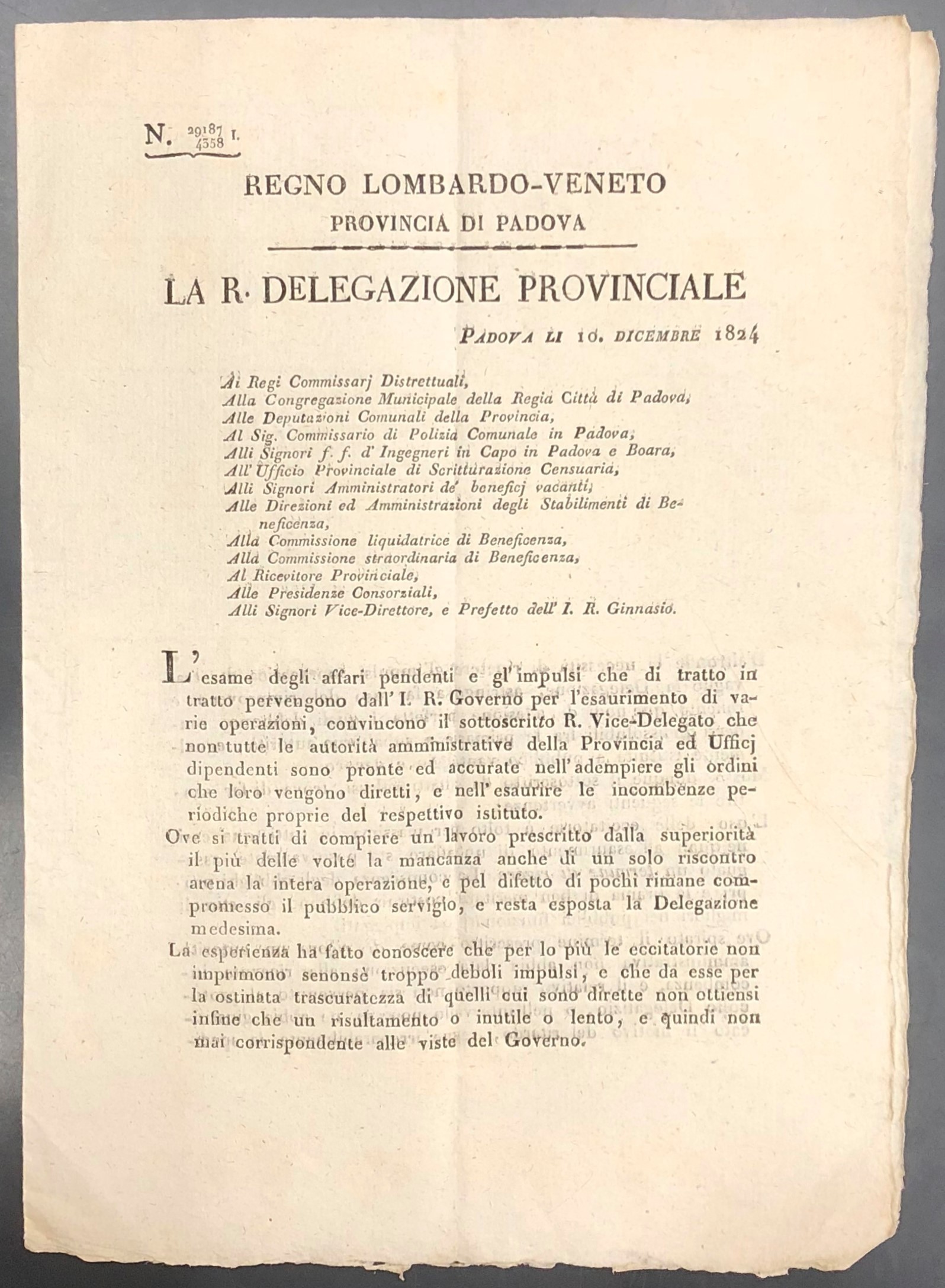 La R. Delegazione Provinciale 