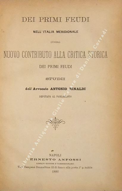 Dei primi feudi nell'Italia meridionale