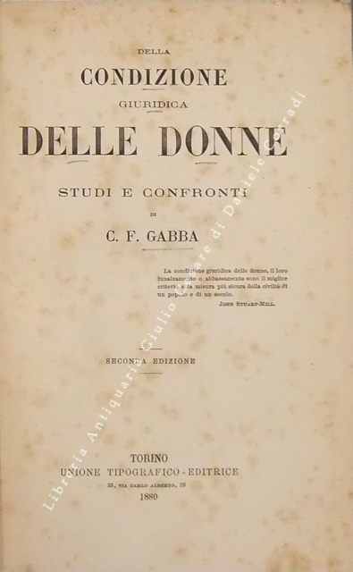 Della condizione giuridica delle donne