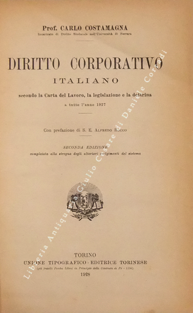 Diritto corporativo italiano secondo la Carta del Lavoro
