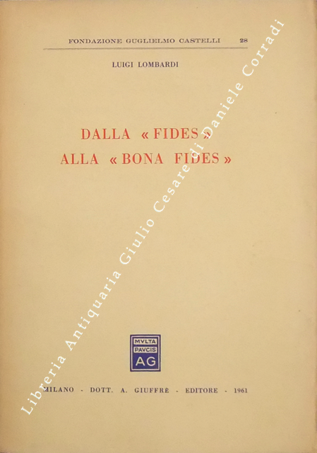 Dalla " fides" alla "bona fides"