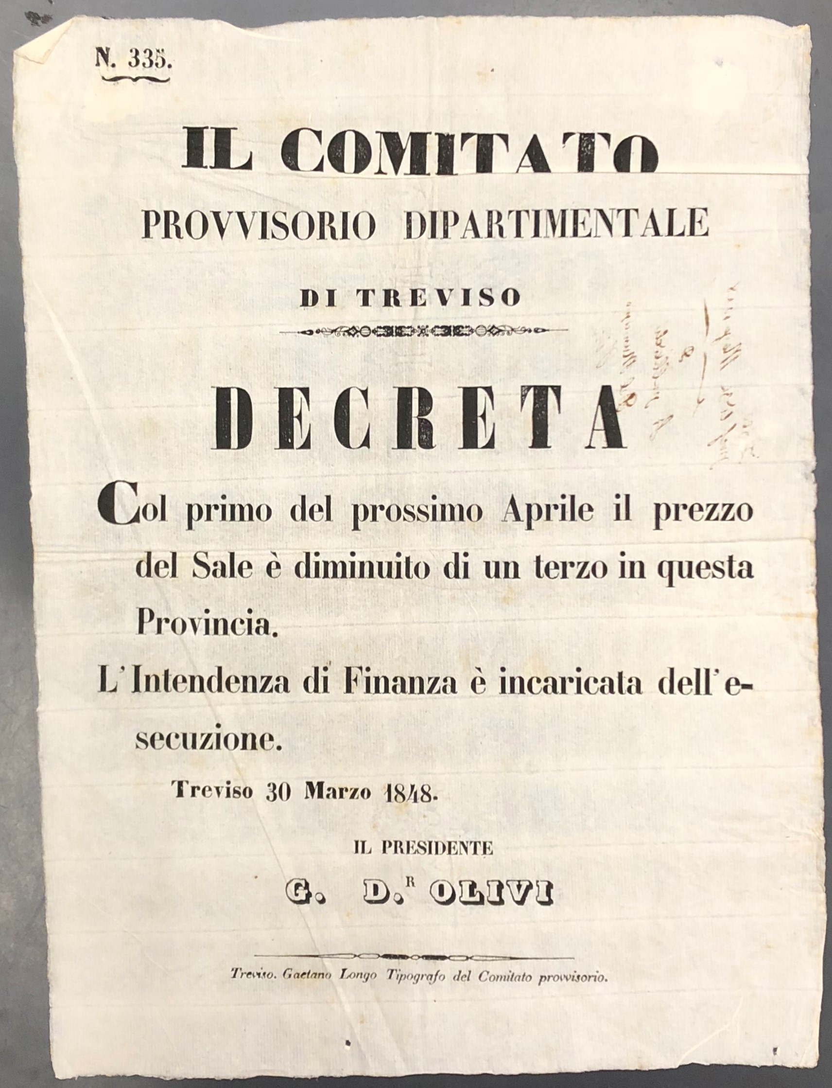 Il Comitato Provvisorio Dipartimentale di Treviso