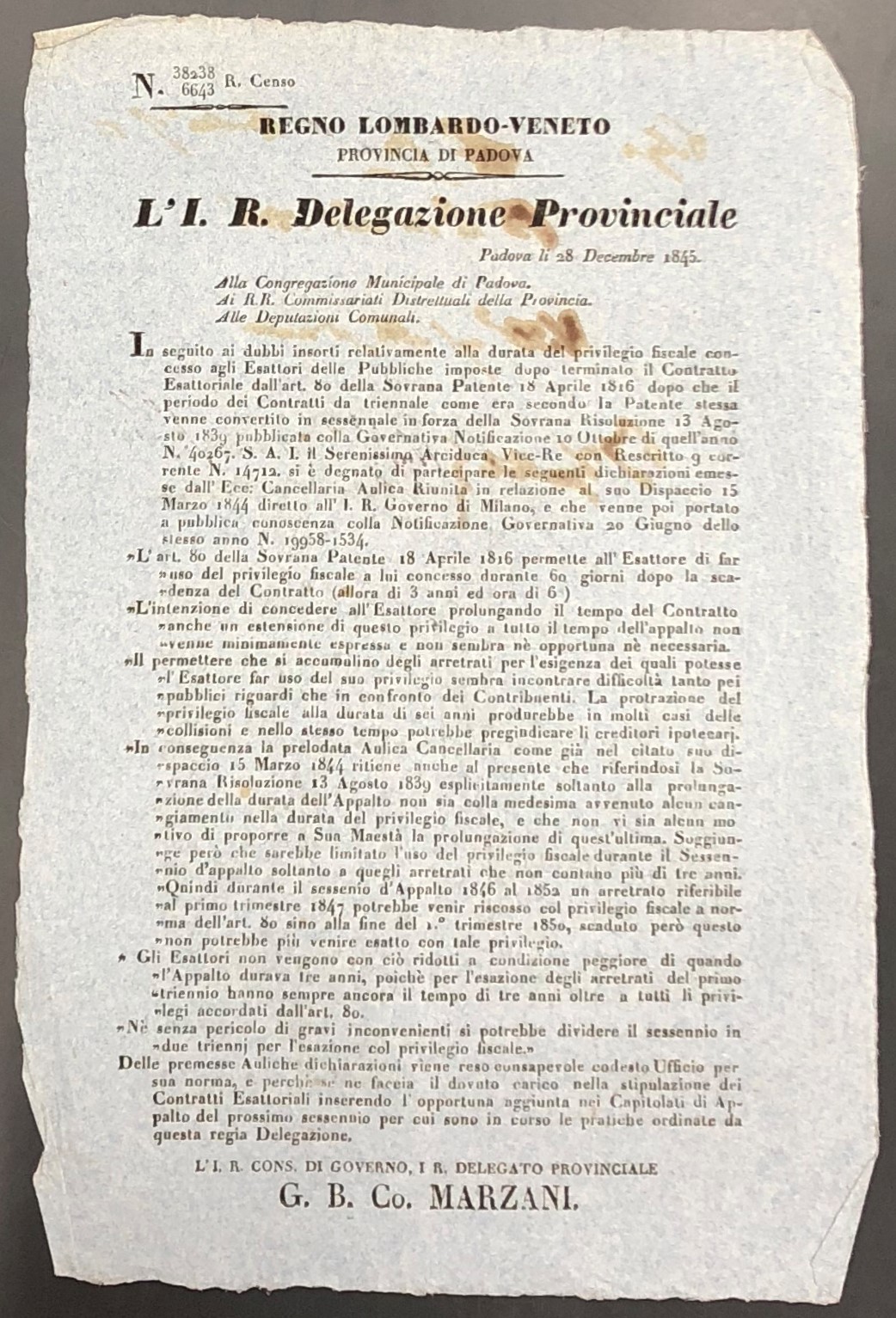 L'I. R. Delegazione Provinciale