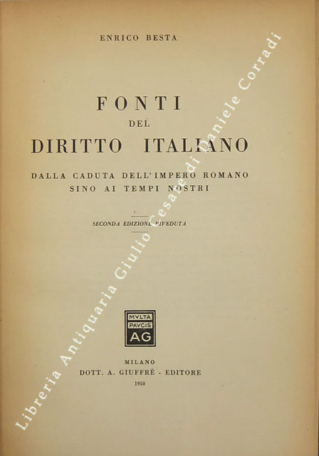 Avviamento allo studio della storia del diritto italiano