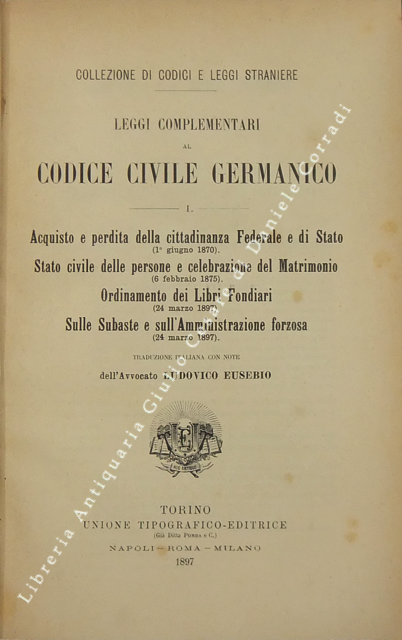 Leggi complementari al Codice civile Germanico