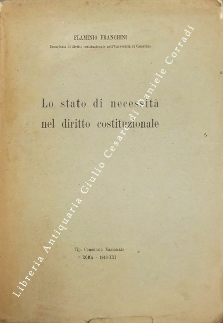 Lo stato di necessità nel diritto costituzionale