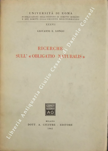 Ricerche sull'obligatio naturalis