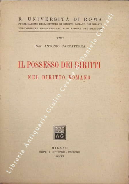 Il possesso dei diritti nel diritto romano