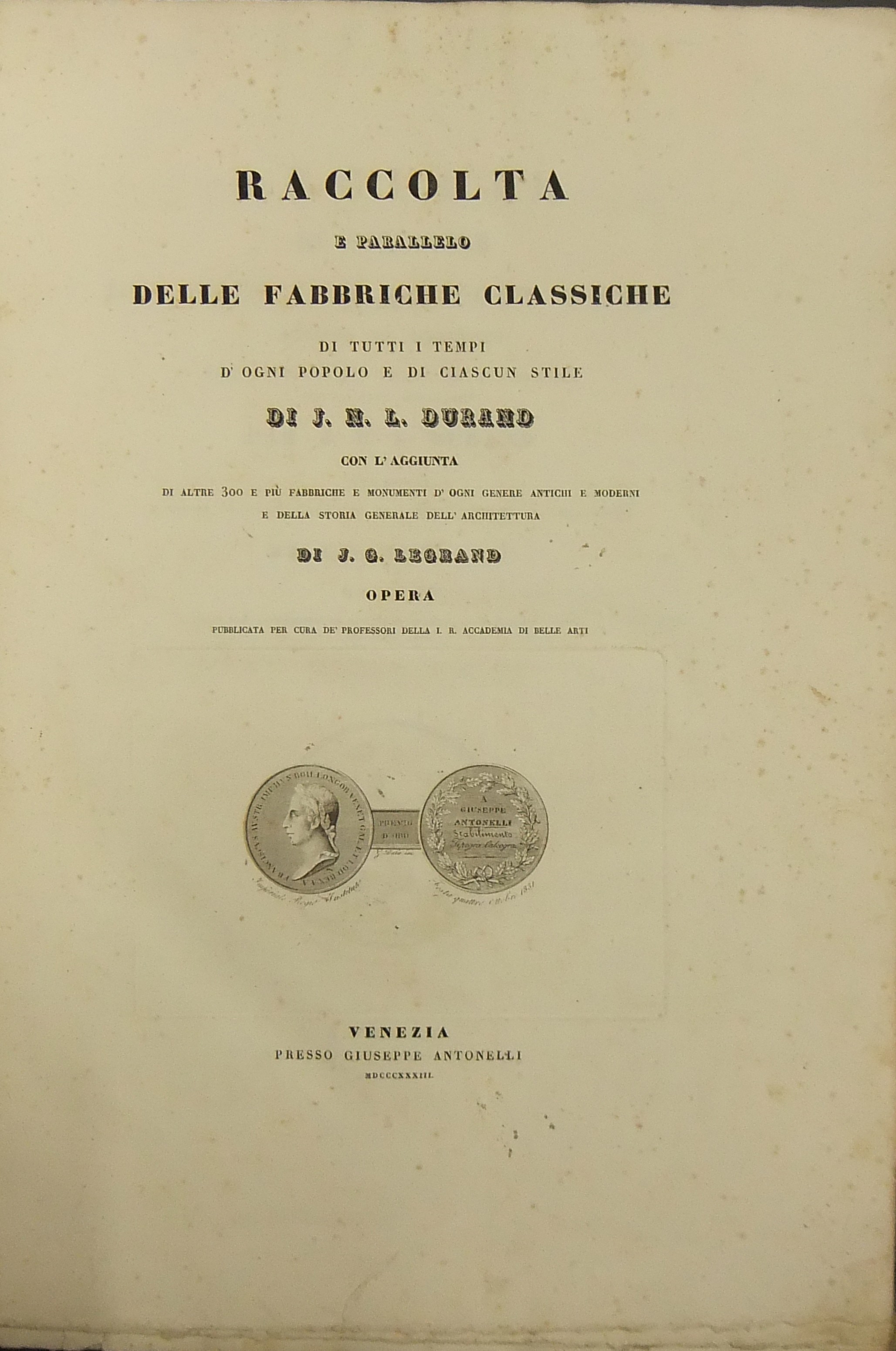 Raccolta e parallelo delle fabbriche classiche