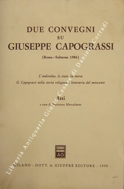 Due Convegni su Giuseppe Capograssi