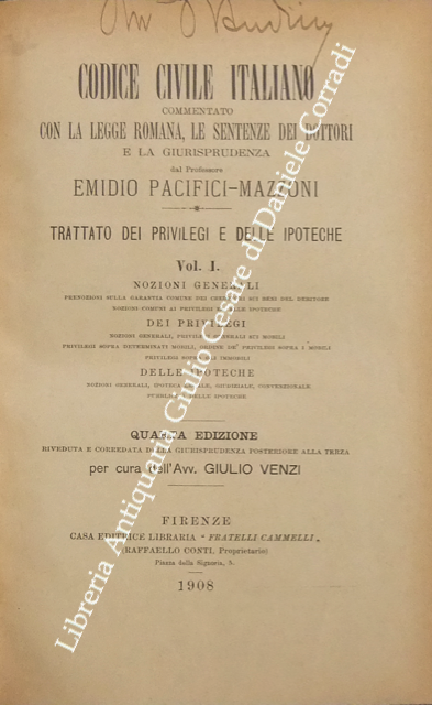 Trattato dei privilegi e delle ipoteche