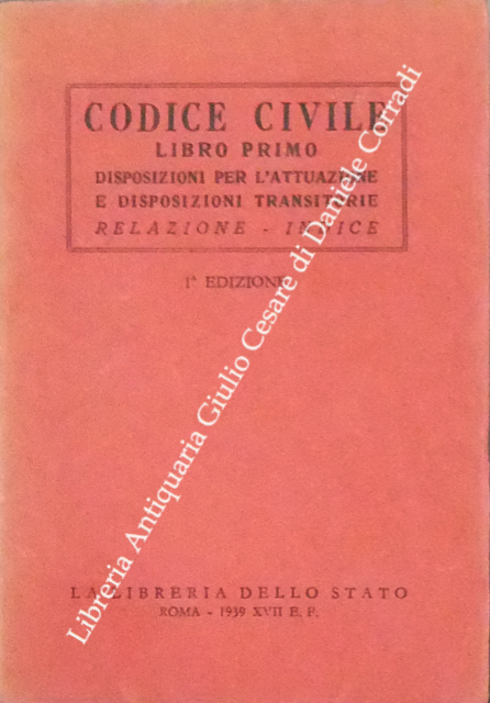 Codice civile. Libro primo