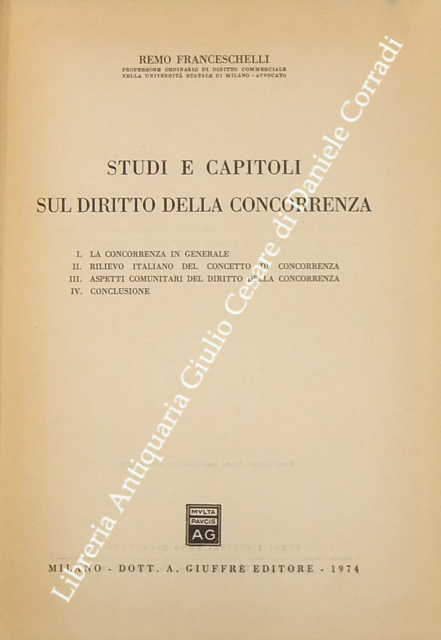 Studi e capitoli sul diritto della concorrenza