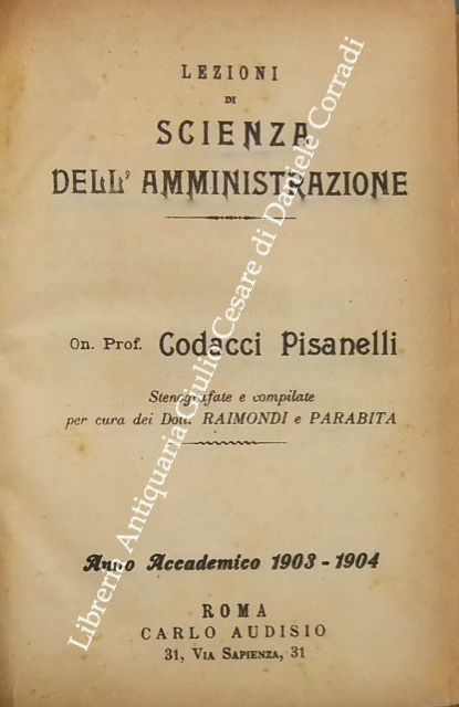 Lezioni di scienza dell'amministrazione