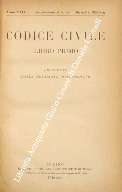 Codice civile. Libro primo