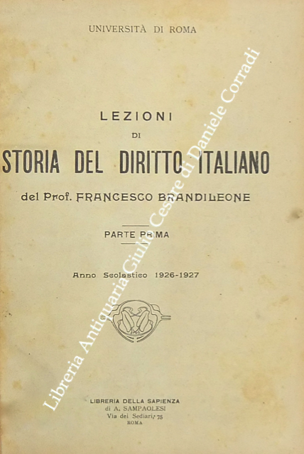 Lezioni di storia del diritto italiano.
