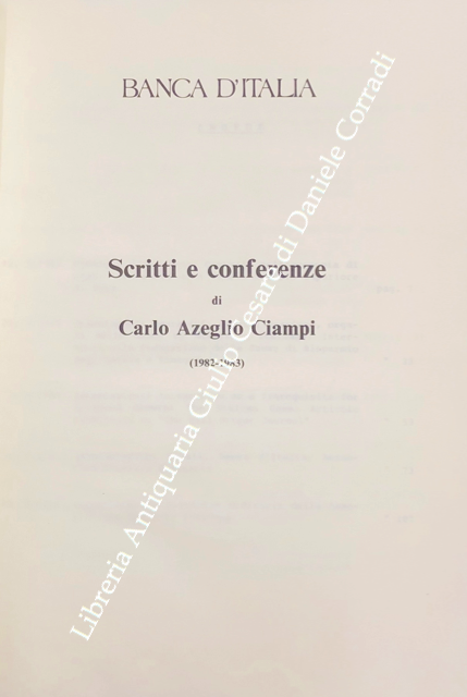 Scritti e conferenze di Carlo Azeglio Ciampi