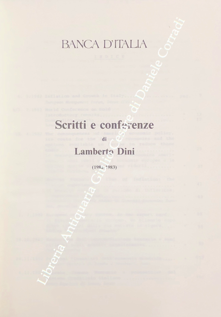 Scritti e conferenze di Lamberto Dini