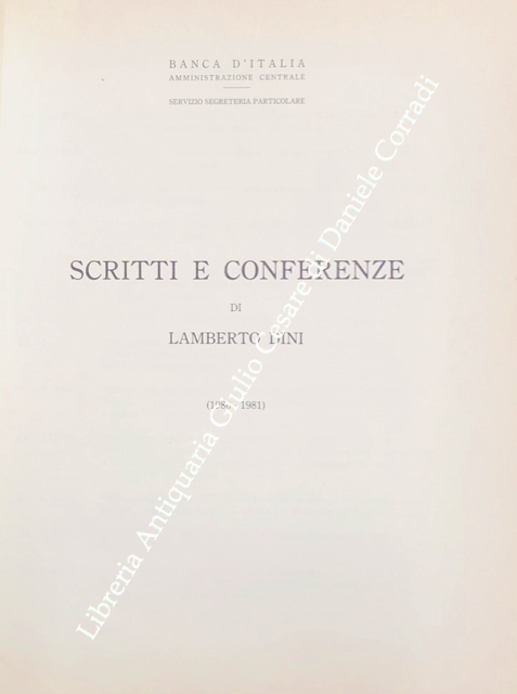 Scritti e conferenze di Lamberto Dini