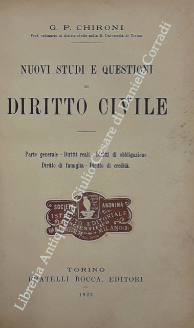 Nuovi studi e questioni di diritto civile