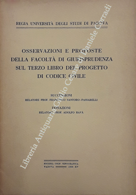 Osservazioni e proposte della Facoltà di Giurisprudenza