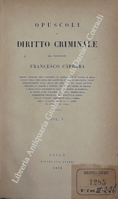 Opuscoli di diritto criminale