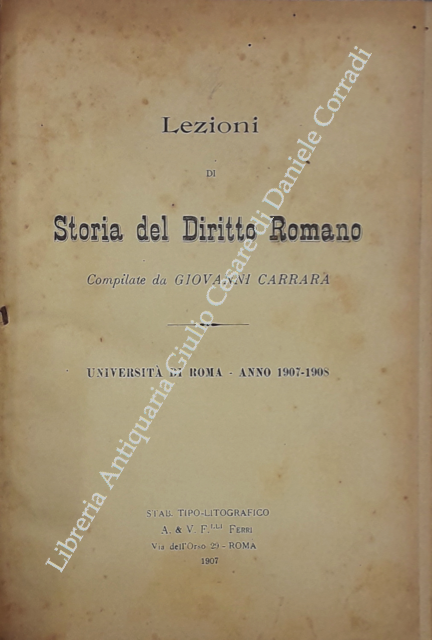 Lezioni di storia del diritto romano