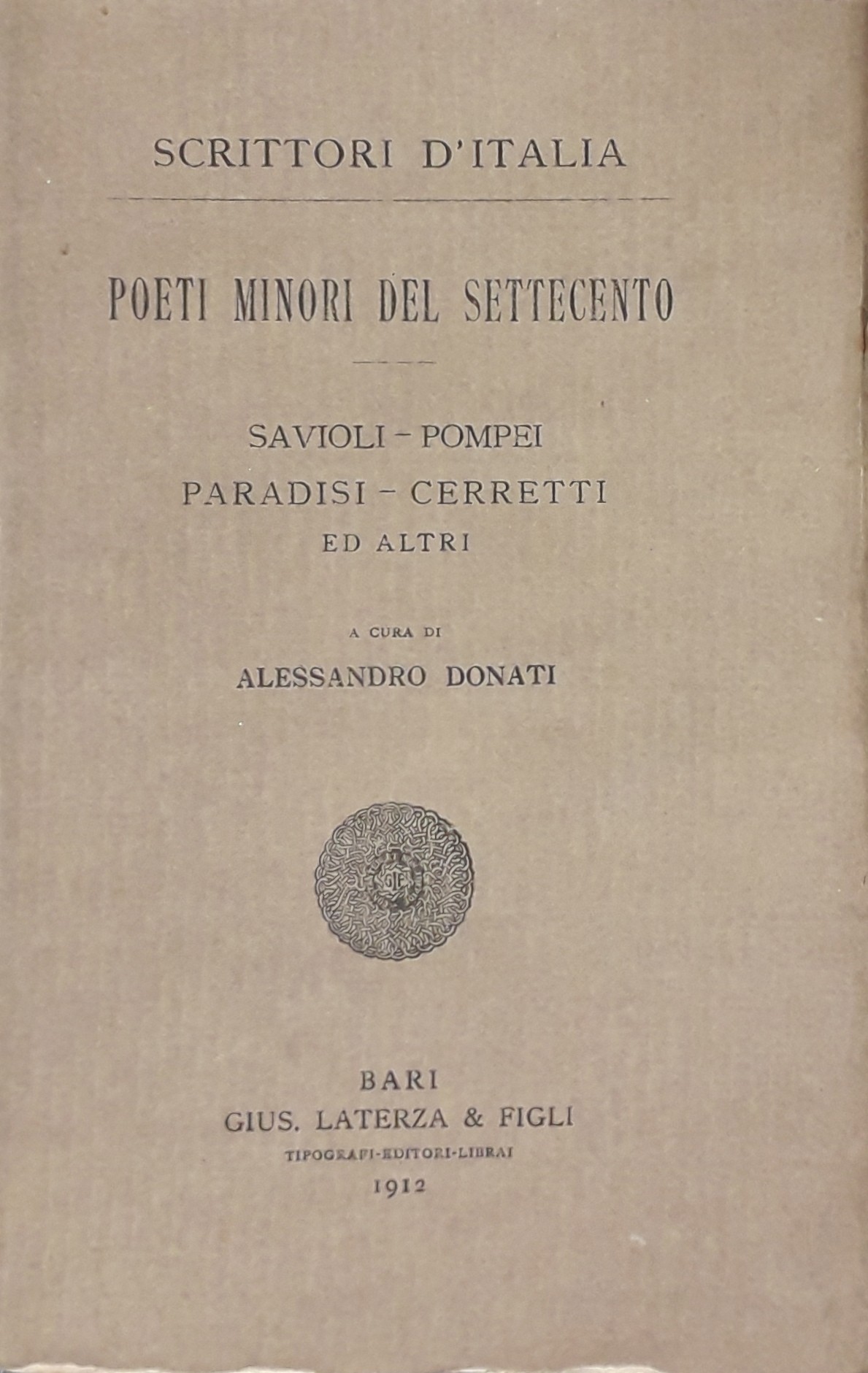 Poeti minori del Settecento
