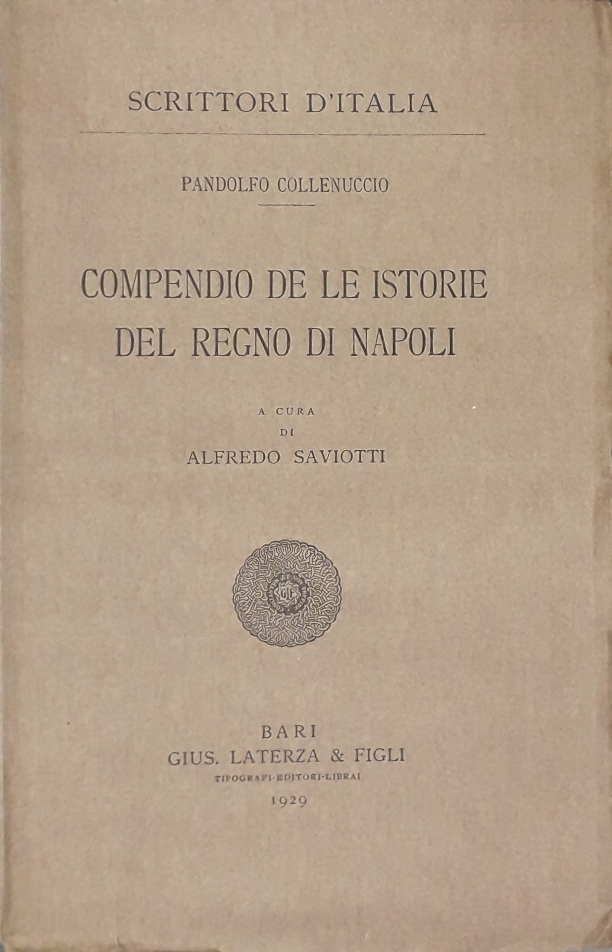 Compendio de le Istorie del Regno di Napoli