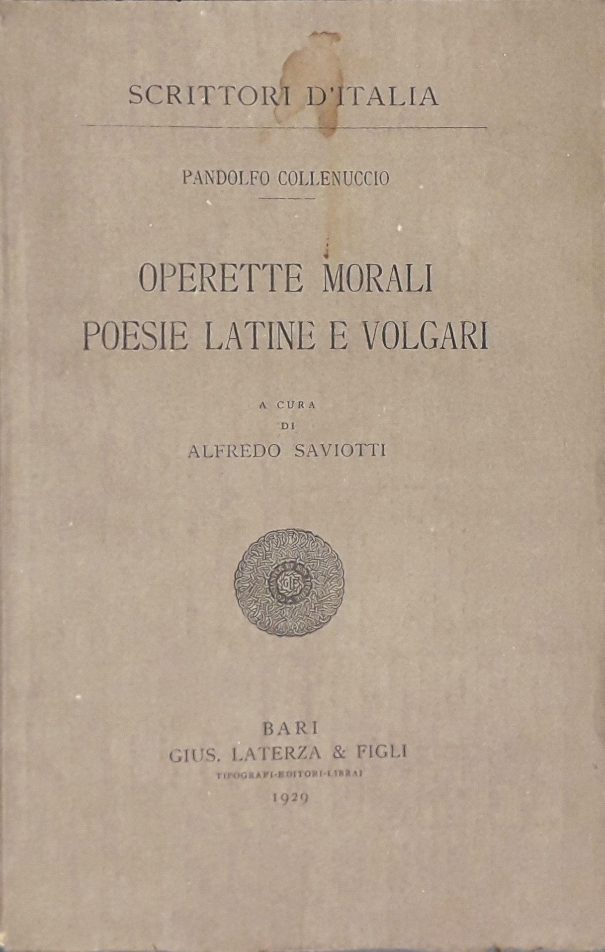 Operette morali poesie latine e volgari