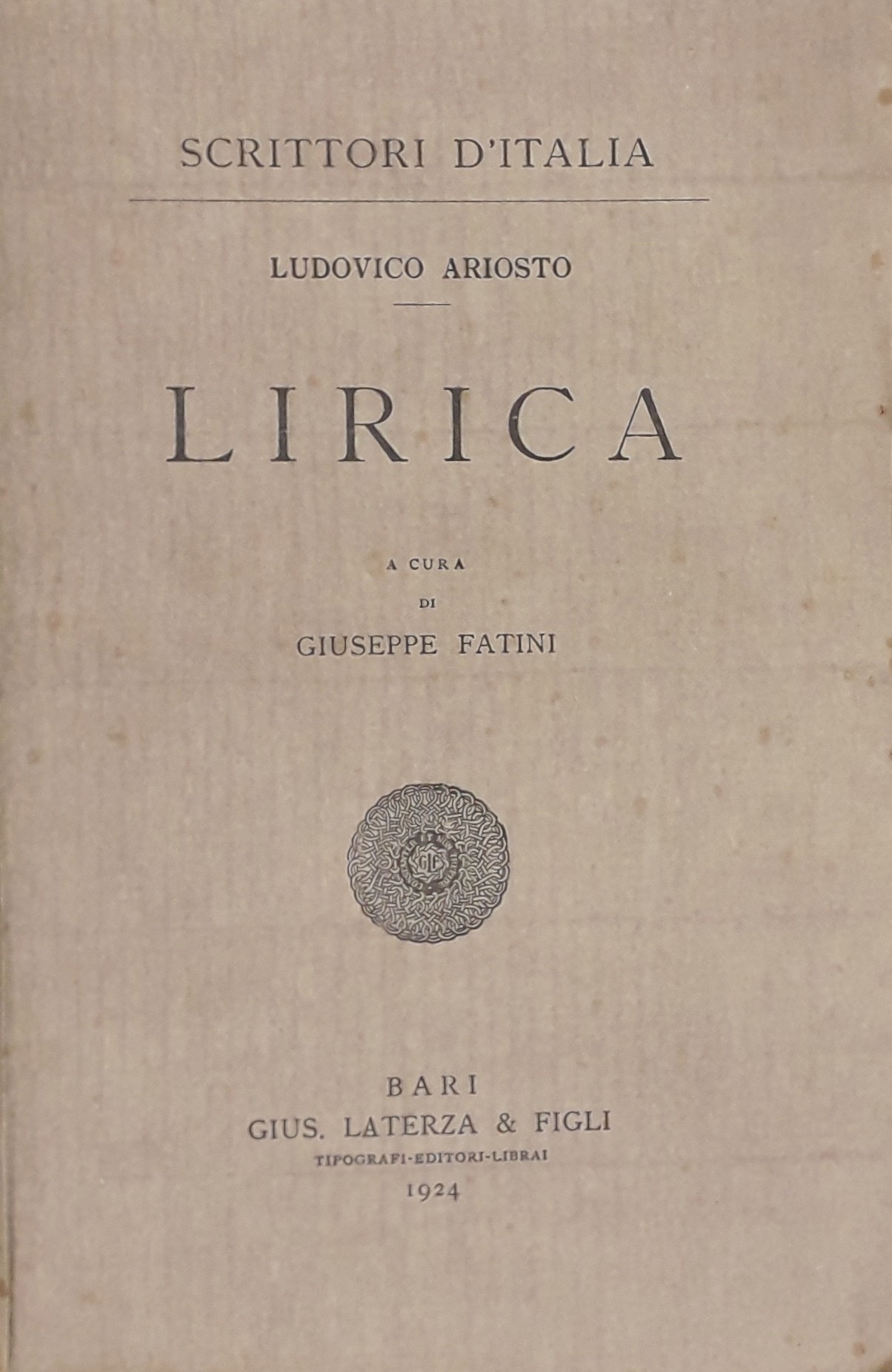 Lirica. A cura di Giuseppe Fatini