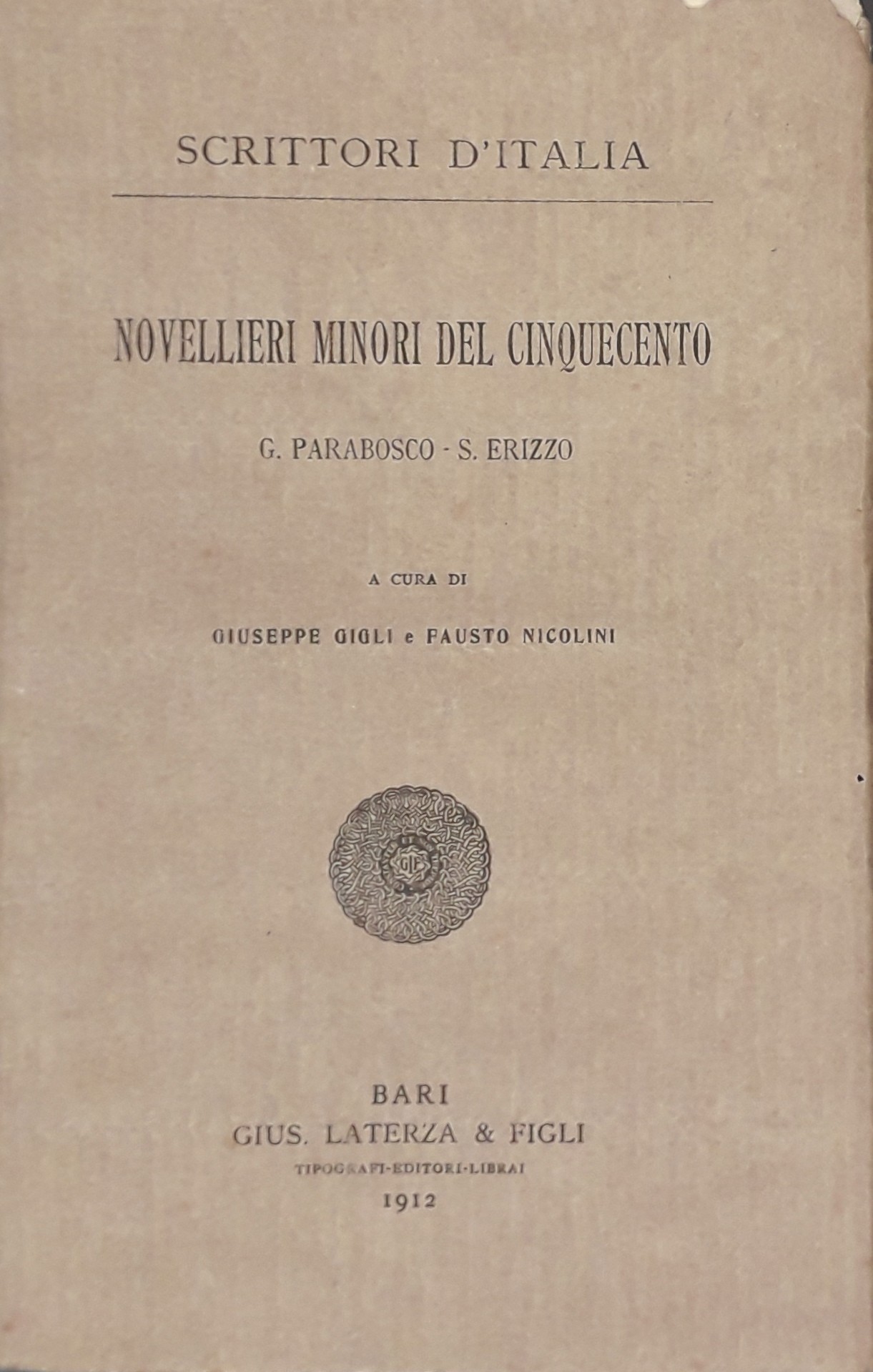 Novellieri minori del Cinquecento