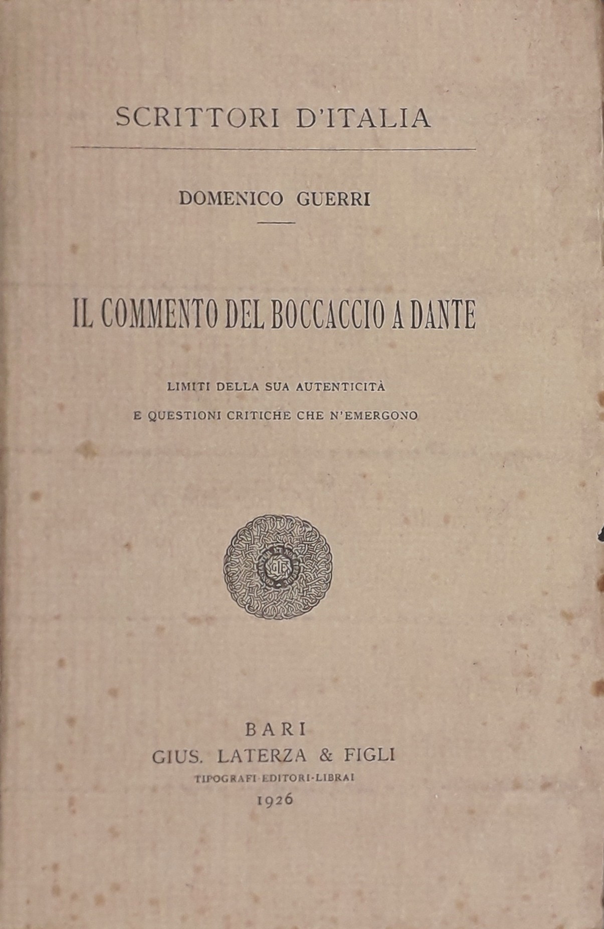 Il commento del Boccaccio a Dante