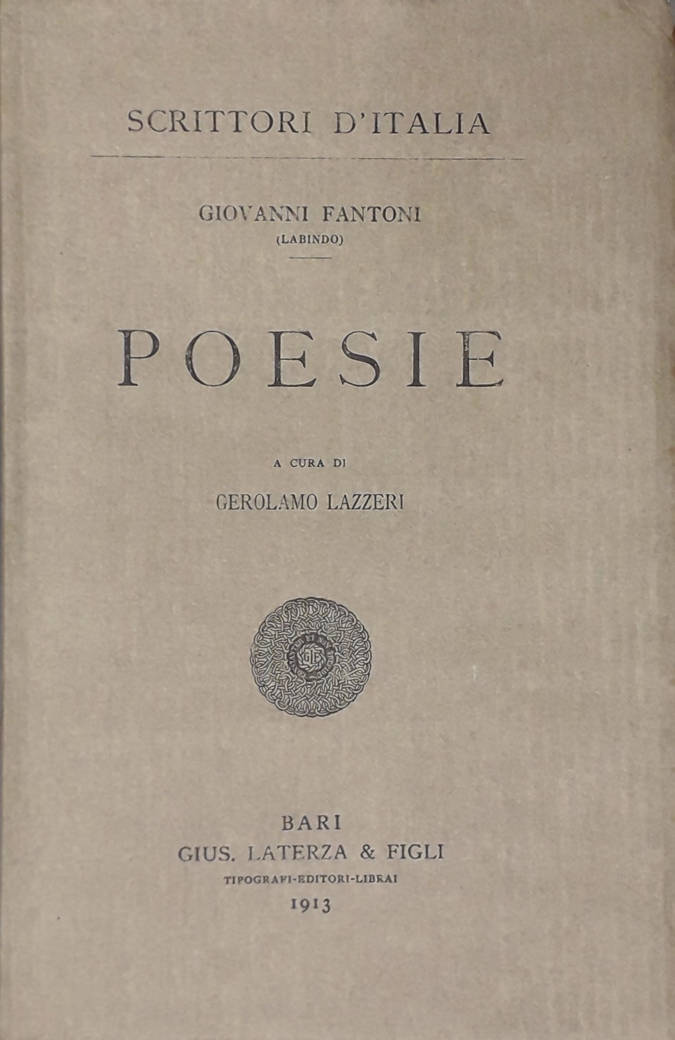 Poesie. A cura di Gerolamo Lazzeri