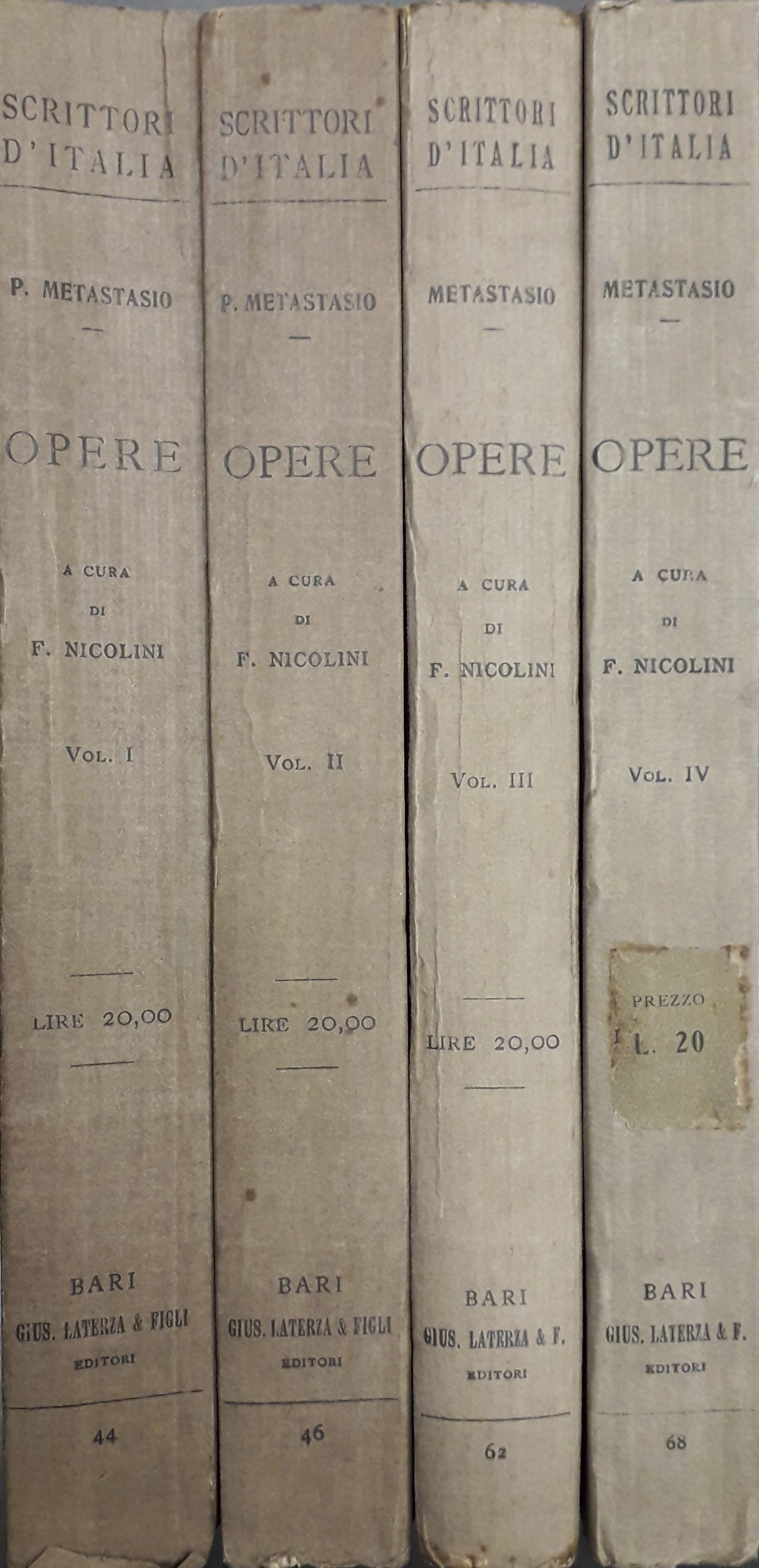 Opere. A cura di Fausto Nicolini