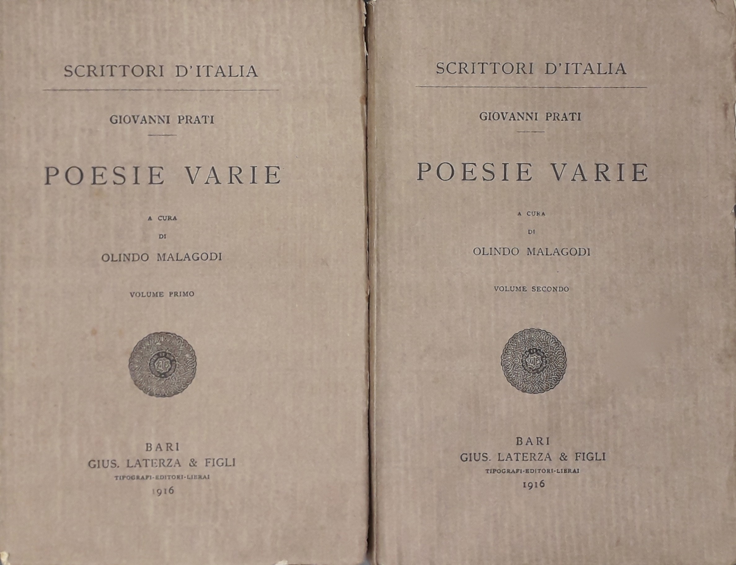 Poesie varie. A cura di Olindo Malagodi