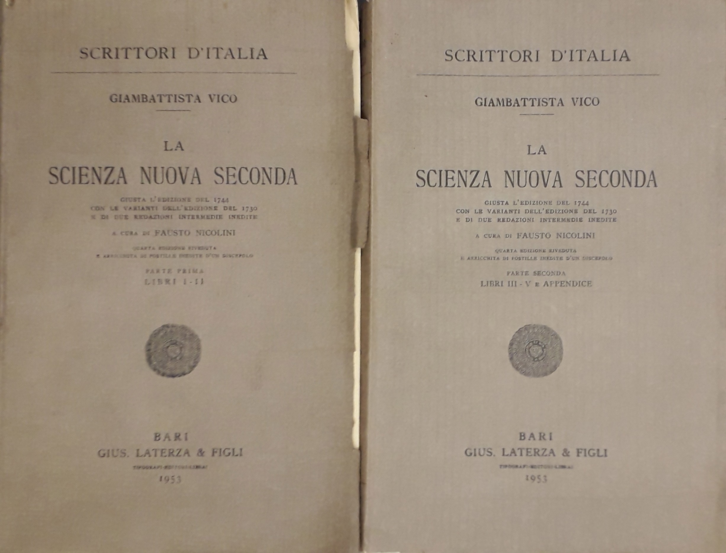 La scienza nuova seconda giusta l'edizione del 1744
