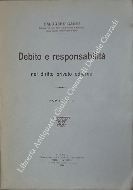 Debito e responsabilità nel diritto privato odierno