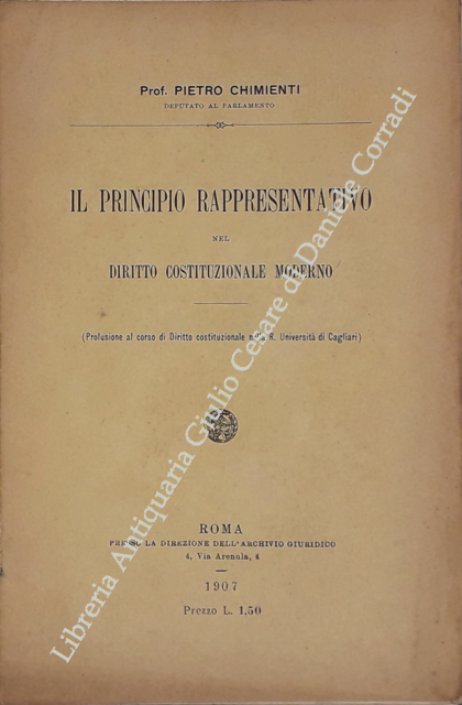 Il principio rappresentativo nel diritto costituzionale moderno
