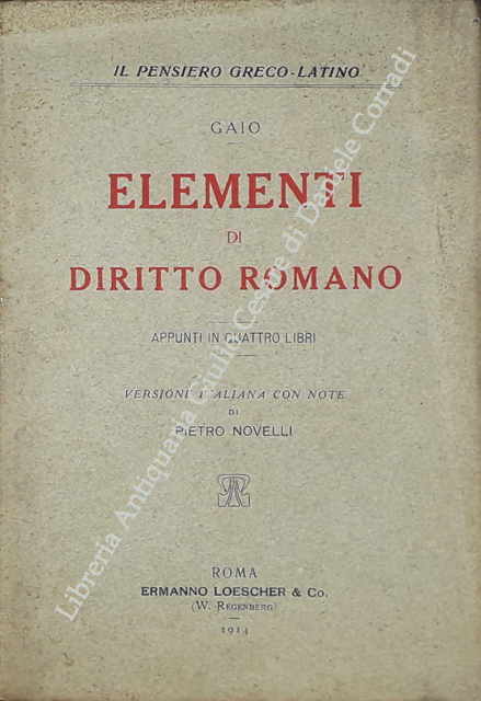 Elementi di diritto romano. Appunti in quattro libri.